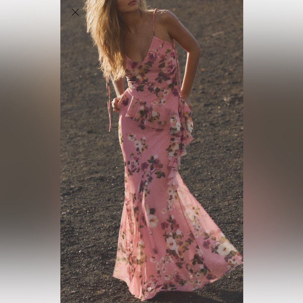 Zara Floral Pink Tulle Two-Piece Set